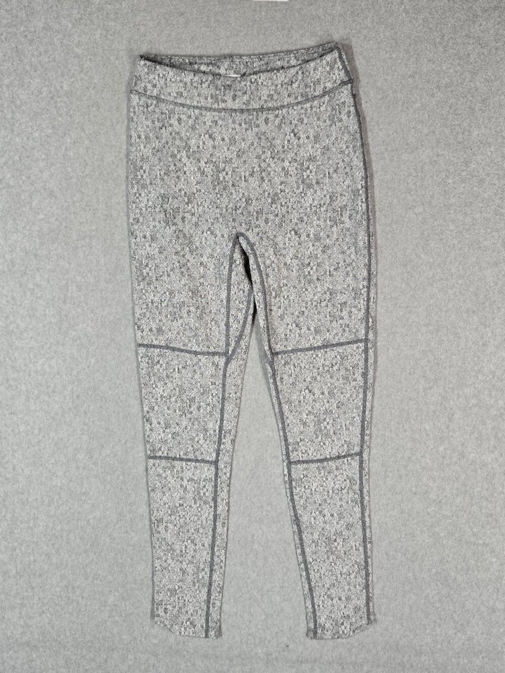 Gymshark Women Activewear Pants M Gray Dry Leggings Fleur Texture 26" Inseam